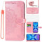 Asuwish Funda Mandala para Huawei Honor 8X con Cuerda y Cristal Protector de Pantalla Tarjetero Plegable Cadena Cuero Monedero Capa para Hawaii Honor8X 5G JSN-L21 Carcasa Case Oro Rosa