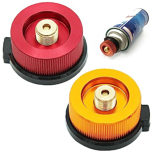 2 Pieces Camping Nozzle Gas Bottle Convert Adapter Connector Stove Connector for Camping Stove and Camping Gas Butane Canister to Screw Gas Cartridge