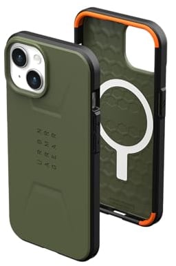 URBAN ARMOR GEAR UAG Case Compatible with iPhone 15 Plus Case 6.7 Civilian Olive Drab Built-in Magnet Compatible with MagSafe Charging Rugged Military Grade Dropproof Protective Cover
