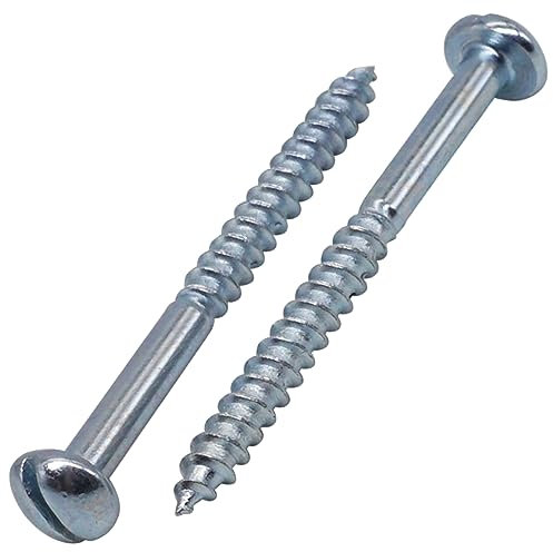 SKIR'CO (30 pièces) Vis à Bois Acier Zingué 3,5 x 40 mm, Vis à Bois Tête Ronde Fendue, Vis DIN 96