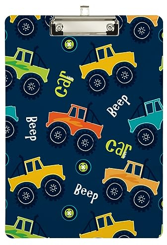 Naanle Klemmbrett für Klassenzimmer, Büro, Autos, LKW, Klemmbrett, Kunststoff, A4, Standardbriefgröße 22,9 x 31,8 cm, mit niedrigem Profil, Metallclip, dekorative Klemmbretter für Lehrer