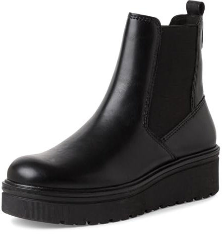 MARCO TOZZI Damen Chelsea Boots mit Plateau mit Reißverschluss, Schwarz (Black), 37 EU