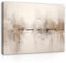 WallArena - Cuadros en lienzo - Arte abstracto industrial beige - 120 x 80 cm cuadros en lienzo - Cuadro sobre lienzo - Mural XXL grande murales para sala de estar, dormitorio, salón, moderno