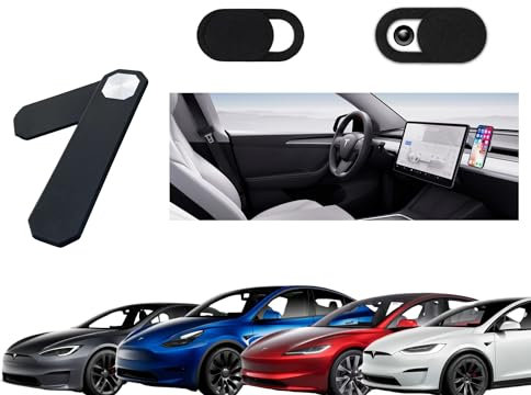 Manori Market Support téléphone magnétique Tesla pour Smartphones Android/Iphone - Model 3, Y, Tablette, Extension réglable, phoneside (Noir) et Cache-caméra Offert