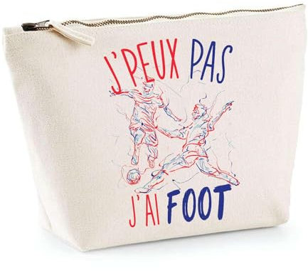 Trousse Foot Équipe De France J'peux Pas | Pochette Toilette Maquillage Idée Sac Cadeau