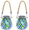 QENETY Mosaik-Solarlaternen, Hängeleuchte für den Außenbereich, wasserdichte Solarleuchten, Farbwechselglas, Garten, Rasen, Weg, Hof, Terrasse, Party, dekorativ, 2 Stück