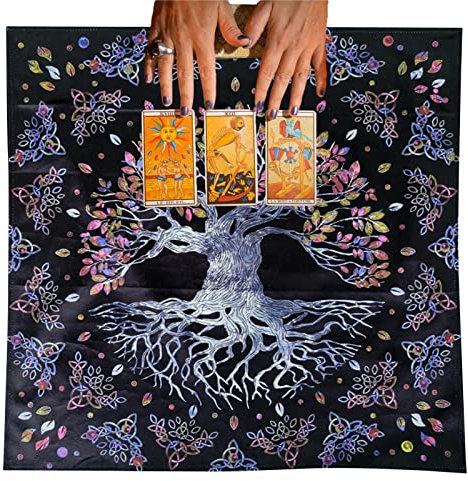 Linsition Baum des Lebens Tapisserie, Schwarzer Ästhetischer Tapisserie-Wandbehang Für Schlafzimmer, Wandteppich Baum des Lebens Wandtuch Lebensbaum Schwarz Weiß Wandteppich Mond Sonne Wanddeko