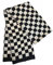 GIMIRO Satin Seidenschal Doppelschichten 150 x 16cm Krawatte Blumen Taillengürtel für Blazer, Mantel, Kleid (58# Plaid Black -White)