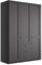 WIEMANN Drehtürenschrank mit 3 Schubkästen, Landhausstil Kleiderschrank 150cm breit, Graphit, Höhe 216cm, Marlow