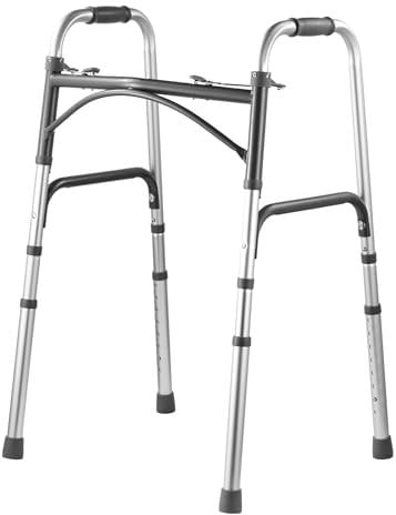 VEVOR Andador Plegable Capacidad de Carga 158 kg Andador de Ayuda para Movilidad de Aluminio Altura Ajustable de 8 Niveles 820-1000 mm Manijas Duraderas para Personas Mayores, Discapacitadas