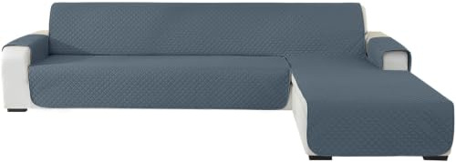 Ystyle Sofabezug L Form 3 Sitzer, Universal Reversibel Sofa Überzug L Form Für Links/Rechts Halbinsel, Sofabezug Ecksofa L Form Wasserdicht, Sofa Cover L Shape Kratzfest (255cm, Graublau)