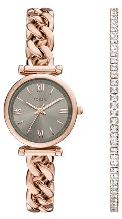 FOSSIL Women's Analog Quartz Watch with Stainless Steel Strap ES5378SET