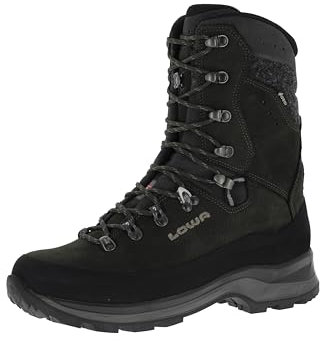 LOWA Tibet Evo 200 GTX HI, stivali da caccia impermeabili e caldi, con tomaia in pelle nabuk e suola antiscivolo, stivali da caccia invernali, scarpe da caccia, impermeabili, ardesia, 42 EU