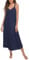Ekouaer Chemise de Nuit Longues Femme sans Manches Vêtements de Nuit Col en V Lingerie Doux Robe de Nuit Grande Taille, Bleu Marine, XXL