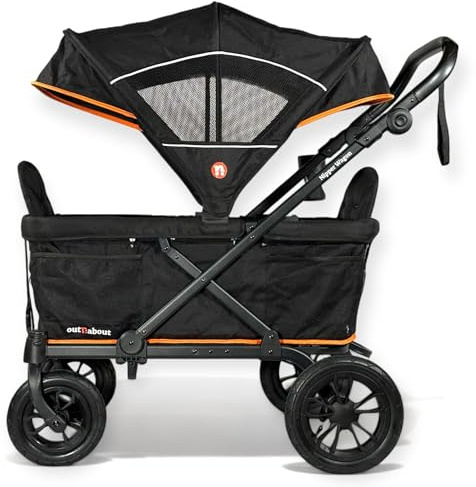 Out'n'About Nipper Wagon | Push/Pull All-Terrain Stroller Wagon, Seating for 2 Kids & Gear | Shopping, Festival Trolley, 2 Removable Seats, 5-Point Harnesses, Car Seat Compatible | Newborn-7 Years