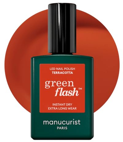 Manucurist Green Flash™ Gel Nagellack Terracotta Gebrannte Erde | Nägel Selber Machen für UV Lampe Nägel - Professionelle Maniküre - UV Lack, 12-Free Lack, Bio-basiert