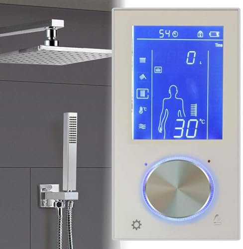 XNXYSMKJ LED Touch Screen Control Thermostat Display Shower Trim Digital Valve Shower Controller,Smart Power Outlet Compatible, 3 Ways