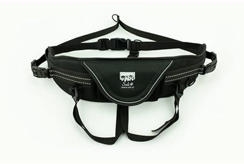 Sali Relax-Flash-Belt | Laufgürtel Canicross Hiking Skijöring sorglose Spaziergänge (Schwarz)