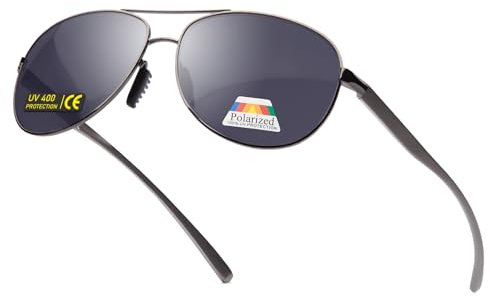Epavouos Polarisierte Sonnenbrille Ultraleichtes Metallmaterial UV400 Pilotenbrillen-Stil