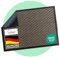 Floordirekt Premium Fußmatte für Eingangsbereich, 135x200cm Ocker-Schwarz, Schmutzfangmatte für Innen und Außen, rutschfest & waschbar, Sauberlaufmatte für Flur, Teppich für Haustür, SKY Novo