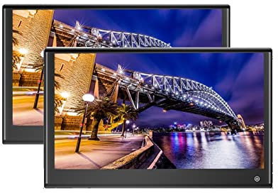 Auto-Kopfstütze, 4 + 64 GB Kopfstützenanzeige IPS-Touchscreen 13,3-Zoll-Auto-Rücksitz-TV-Monitor 1080P-Video-Tablet-Multimedia-Film-Player,Display ist super klar(332 Black 13 inch 2)