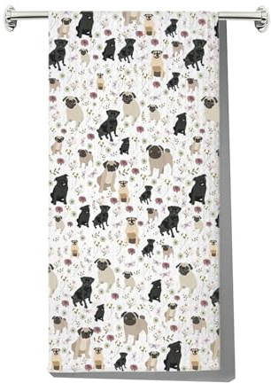 MYSOMY Mops-Küchentücher, Mops-Mam-Handtücher, zerknittert, Hunde-Geschenk, Mops-Besitzer, Mopshond-Geschenke, Mopshond-Geschenk, Einweihungsgeschenk (Mops kt UK2)