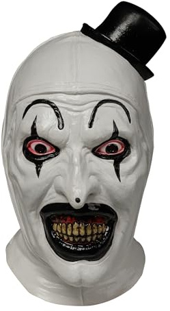 Chaks - Art the Clown Maske, Deluxe Horror Latexmaske | Offizielles Terrifier Kostüm Accessoire, Weiß-Schwarz, Cosplay Clown Design für Halloween und Karneval
