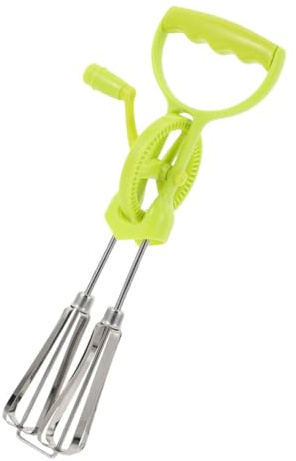 INOOMP Handkurbel Eierschläger aus Rostfreiem Edelstahl mit Ergonomischem Griff Multifunktionaler Manueller Küchenmixer zum Schnellen Schlagen von Eiweiß Butter Sahne und Teig für