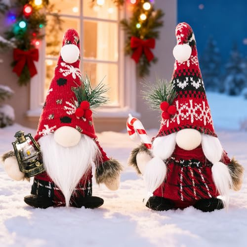 Sunshine smile 2 Stück Weihnachtswichtel Plüsch,Weihnachtswichtel Wichtel Figuren,Wichtel Figuren Weihnachten Deko,Weihnachts Wichtel Klein,Weihnachtsdeko Wichtel