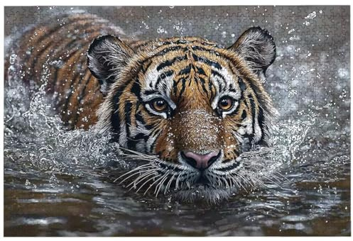 Puzzle 5000 Teile, Tiger Puzzle 5000 Teile Erwachsene, Tiere Holzpuzzle Erwachsene für Heimunterhaltung, EIN Herausforderndes Rätsel, Puzzlespiele für Die Ganze Familie, Zimmer Deko, Geschenke, -8775