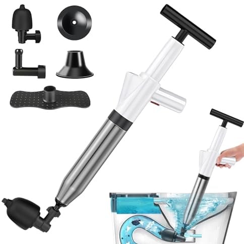 Stura Wc Con Barometro, Pompa Stura Scarichi Wc A Pressione, Sturalavandino Ad Aria Compressa, Stantuffo Per Wc Ad Aria Compressa Per Wc, Lavandino, Vasca Da Bagno, Bianco