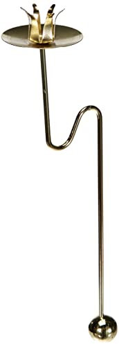 Riffelmacher 10140 - Balance-Kerzenhalter, Durchmesser 1,5 cm, Gold, aus Metall, Kerzen-Halter, Baumkerze, Stabkerze, Dekoration, Weihnachten, Advent