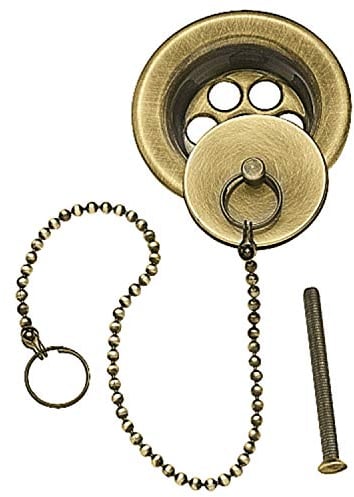 Conjunto de accesorios para lavabo, bidé y fregadero Ø 70 Tapón de latón con cadena 42 cm
