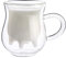 Double Walled Glass Milk Cup Creative 3D Cow Mug with Udder Inside Crystal Glass Morning Cup for Women