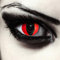 DESIGNLENSES, Farbige rote Katzenaugen Halloween Kostüm Kontaktlinsen, 1 Paar (2 Stück),weiche Schlangen Farblinsen ohne Stärke, Red Cateye