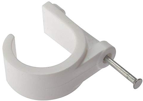 ForgeFix Pipe Clip - Hardened Masonry Nail - 28mm - White - Box 50