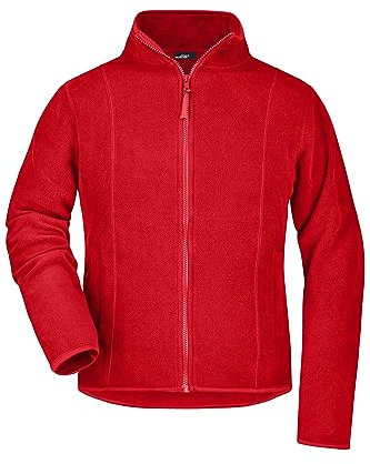 James & Nicholson Damen Microfleece Jacke - Leichte Jacke aus pflegeleichtem Microfleece | Farbe: red | Grösse: M