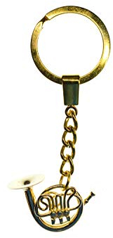 Miniblings Horn Waldhorn Schlüsselanhänger +Box Musik golden Blasmusik - Handmade Modeschmuck I I Anhänger Schlüsselring Schlüsselband Keyring