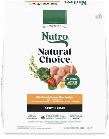 Nutro Natural Choice Dry Dog Food, Adult Dog Food Dry Chicken and Brown Rice Recipe, 30 lbs.