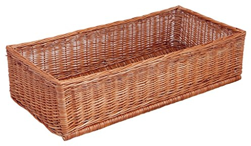 Regalkorb, klassisch, rechteckig, Braun, T 30 cm x 20 cm x 4 cm, Weide, 20 cm x 40 cm x 80 cm (H x T x B)