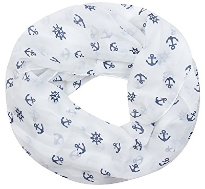 FASHION YOU WANT Damen Rundschal Loop Schal Maritim Anker Segelboot Steuerrad (S02)