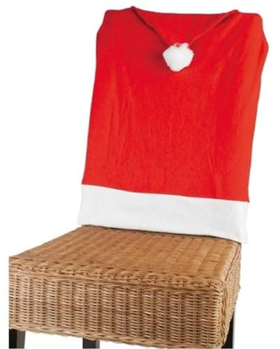 BURI Stuhlhusse Nikolausmütze Weihnachtsmütze Stuhlüberwurf Weihnachtsdeko Stuhlbezug