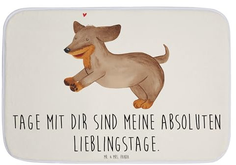 Mr. & Mrs. Panda Badvorleger Hund Dackel - Geschenk, Hundemotiv, Haustier, Duschmatte, Hunde, Badezimmermatte, Badteppiche, Hundebesitzer,