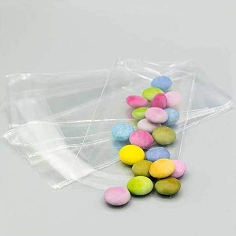 Palucart Lot de 200 sachets transparents refermables 8 x 15 + 3 cm à rabat adhésif, idée cadeau pour baptême