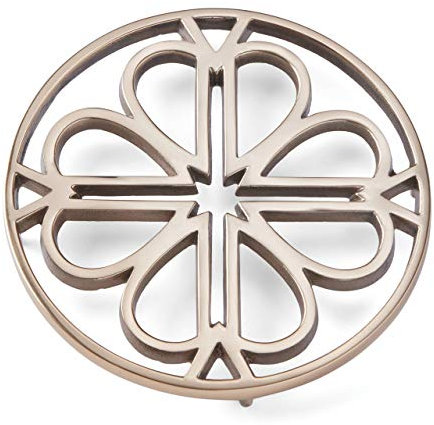kate spade new york 889177 Spade Flower Gold Trivet Topfuntersetzer mit Spaten und Blume, goldfarben, 18/10 Stahl