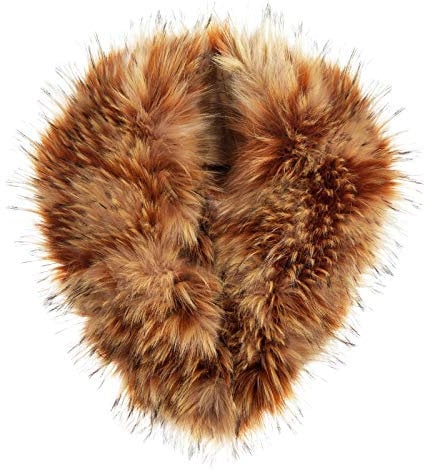 Futrzane Classic Collar - Detachable Faux Fur Scarfs for Women - Shawl for Coat (Orange Classic)