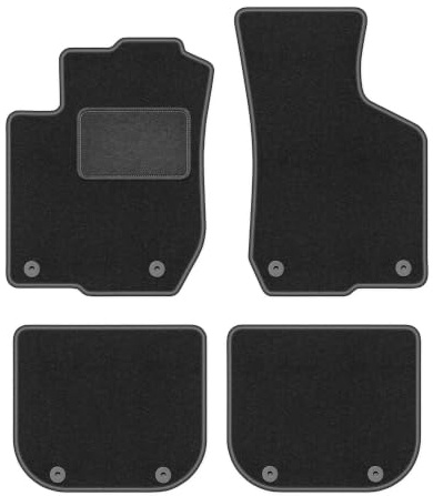 Velours-Fußmatten passend für Audi A3 8L 1996-2001, Graphit, LUX, passgenau | passend für Schrägheck; Velours-Teppich (Polypropylen), ca. 6,5 mm; rutschfest, runde Befestigungen (Typ AV)