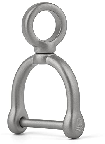 TISUR Titan Swivel D-Ringe mit Schraube Schäkel Hufeisen U-Form Schlüsselanhänger DIY mit Drehgelenk Leder Handwerk Geldbörse 1 Stück, silber, Large
