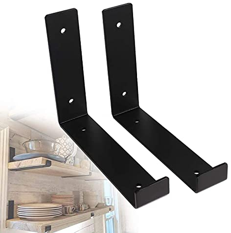 LIGUOYI Regalträger Metall Schwarz Regalhalter 15cm 35cm丨2 Stück Schwimmende Regalhalterung Für Küche Wand丨Bodenträger Wandregal Mit Schrauben丨Tragfähigkeit 35kg丨regalwinkel