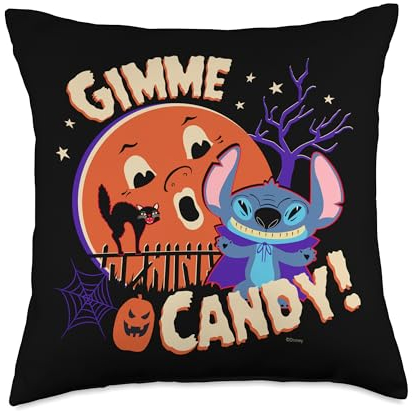 Disney Stitch Gimme Candy Spooky Halloween Throw Pillow, 18x18, Multicolor
